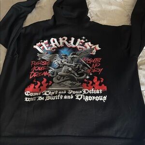 NWOT Fearless Graphic Black Sweater